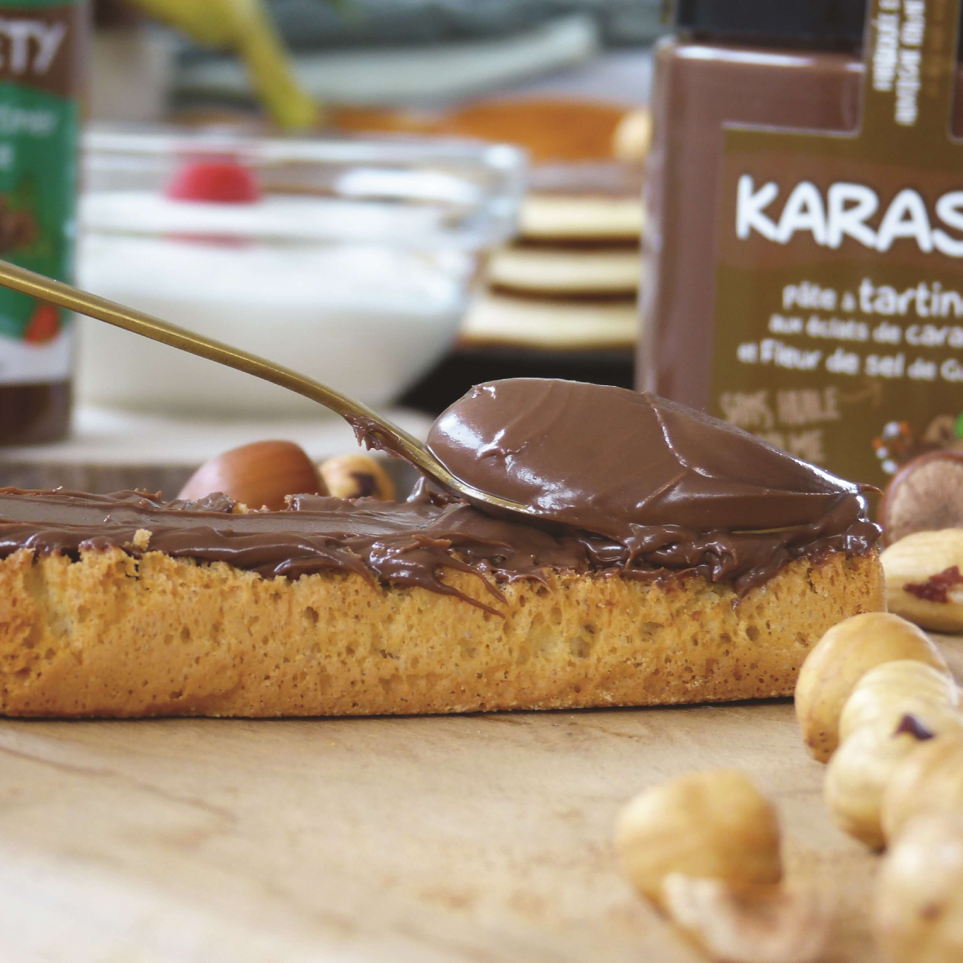 Pâte à tartiner aux éclats de caramel au beurre salé et fleur de sel de Guérande